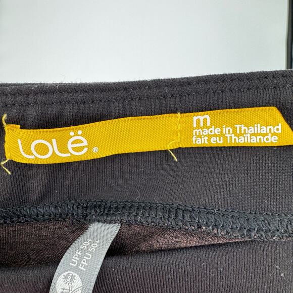 Lole Brown/Brown Two Tone Pull On Leggings Womens Medium Mid Rise Elastic Waist - Picture 7 of 10